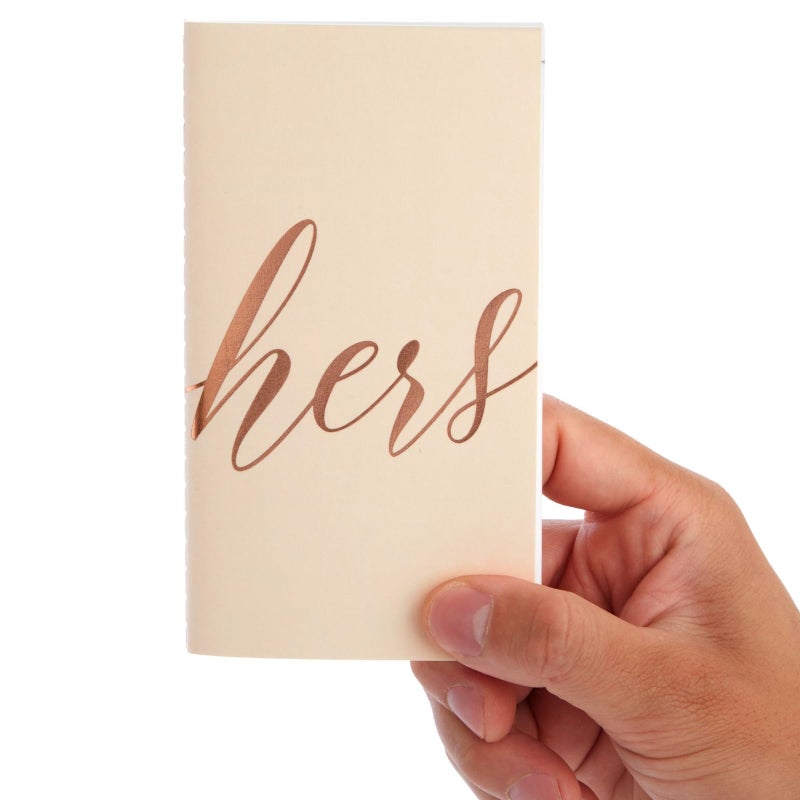Paper Junkie Vow Books for Wedding - His & Hers Vow Books with Blank Pages - Rose Gold Foil Design & Bridal Shower Gift - Ideal for Groomsmen Gifts & Engagement Present - Pack of 6, One Size, Gold - Image 3